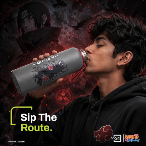 Go24 pexpo Go24 Naruto 1L Stainless Steel Water Bottle Grey - Itachi - Image 5