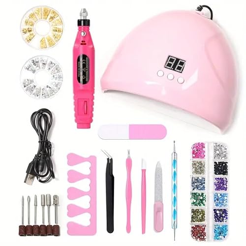 The Most Popular 5 Pcs Set, 7-In-1 Nail Art Tool Set, Base Coat, Top Coat, 100Pcs Transparent Fake Nails Tips And Super Sticky Nail Glue For The Best Gift For Girls #TOP1
