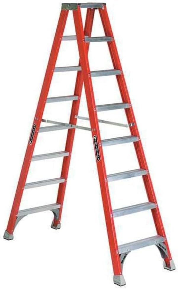 Louisville Ladder 8-Foot Fiberglass Twin Front Step Ladder, 300-Pound Load Capacity, Type IA, FM1508