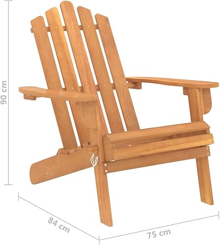 Miniatura 2 de Silla Adirondack de madera de acacia maciza con reposapiés plegable, muebles de exterior cómodos y duraderos para jardín, patio y relajación junto a