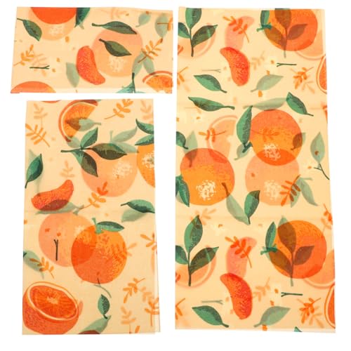 DOITOOL Paños para Envolver Alimentos de Tela Encerada de Algodón Orgánico Tamaño Mediano Cera de Abejas Natural Reutilizables Ecológicos para Conservación de Comida en Hogar