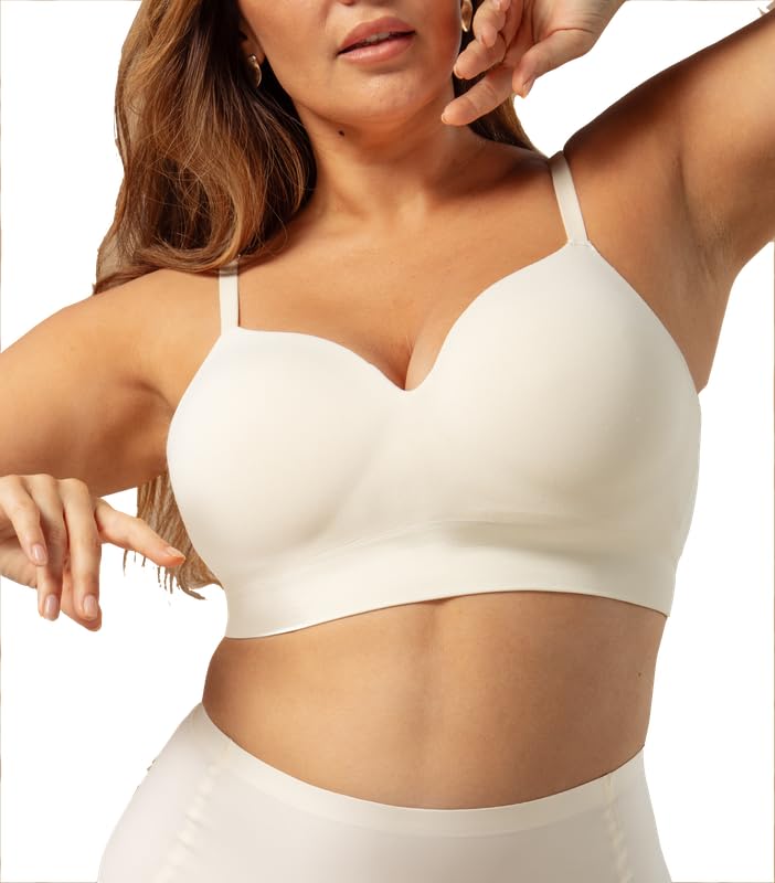 Truekind Bras for Women No Underwire, Seamless Bra, Plus Size Adjustable Bralette, Wireless Bras for Women