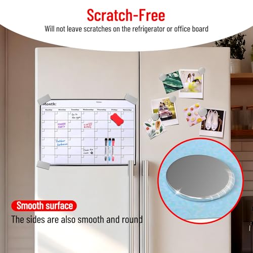 Image of PHIXBEAR 10 Pack Neodymium Rare Earth Magnets Heavy Duty, Magnets with Strong Double Sided Tape, Scratch-Free Magnetic Strip for Cabinet Door, Fridge, DIY - (0.79 inchx1.58 inch & 1.18 inch Round)