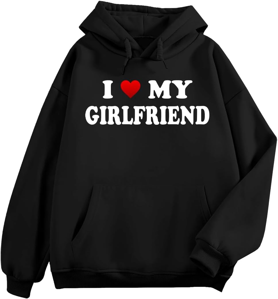 I Love My Girlfriend Hoodie, I Love My Boyfriend Hoodies, Couple Hooded Sweatshirt,Valentine's Day hoodie