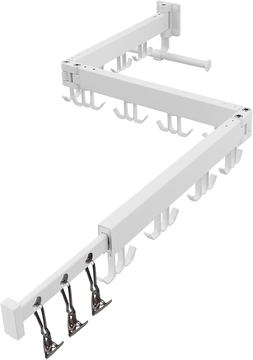 Wall Mounted Clothes Drying Rack,Drying Rack Clothing Wall Mount with Foldable Features(Tri-Fold),Space Saver,Wall Mounted Drying Rack for Laundry Balcony Bathroom (White) Wall Mounted Clothes Drying Rack,Drying Rack Clothing Wall Mount with Foldable Features(Tri-Fold),Space Saver,Wall Mounted Drying Rack for Laundry Balcony Bathroom (White)