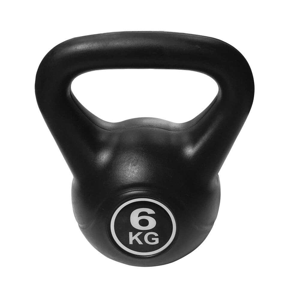 FXR Sports Black Vinyl Plastic Kettlebells (2kg-24kg) (6kg)