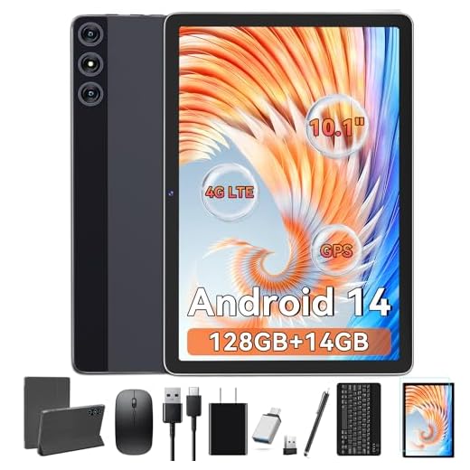 Tablet 2024 10 polegadas Android 14 tablets suporta 4G LTE, Octa-Core 2.4G/5G WiFi, 14GB RAM 128GB ROM, bateria 8000mAh, tablet com pacote de teclado 1TB Expandir tablet Android 13MP + 8MP câmera