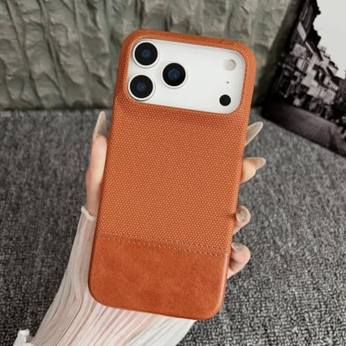 Coque iPhone 15 Pro intégrale avec revêtement cuir tissé givré antidérapant