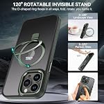VENINGO pour iPhone 13 Pro Cas compatible avec MagSafe Slim luxe translucide Matte Shockproof Full Body Protection Porte-étui de téléphone Kickstand pour iPhone 13 Pro 6.1", Noir/vert