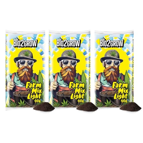 Bio2Grow Farm Mix Light 120 Liter 3 Säcke - Indoor & Outdoor Blumenerde für Pflanzen, Leichte Mischung Bio2Grow Farm Mix Light 120 Liter 3 Säcke - Indoor & Outdoor Blumenerde für Pflanzen, Leichte Mischung
