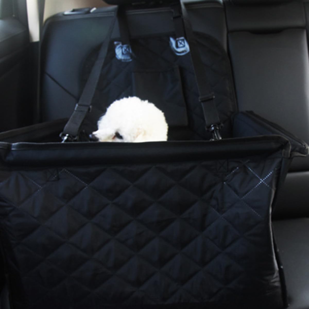 PRETYZOOM Cojín Antideslizante para Perros Grande, Asiento para Coche, con Bolsillo de Almacenamiento, Adecuado para Viajes y Transporte Seguro de Mascotas
