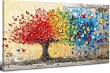Imágenes de lienzo árbol colorido de la vida imagen sobre lienzo arte de pared flor abstracta flores mariposa pintura póster decoración de pared moderna sala de estar dormitorio decoración del 20x40”