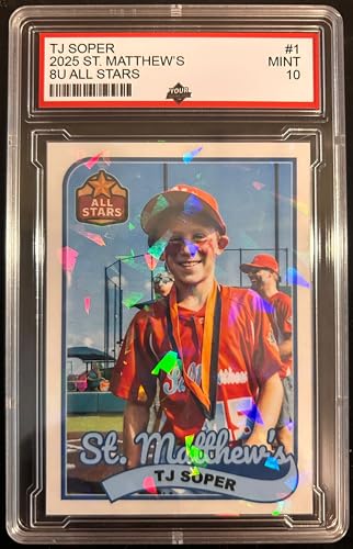 Custom Baseball Cards with PSA Holder, Holographic Finish