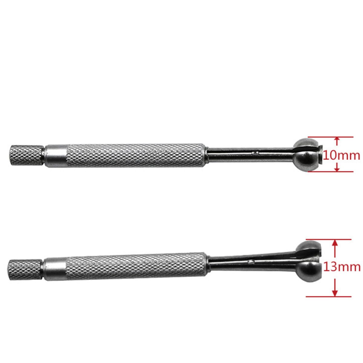 POPETPOP Jeu de 4 Jauges D'alésage Télescopiques en Métal Argenté, Forme Sphérique, pour Trous de 3 à 14 Mm, Extra Longues pour Mesures Profondes Micromètre Extérieur