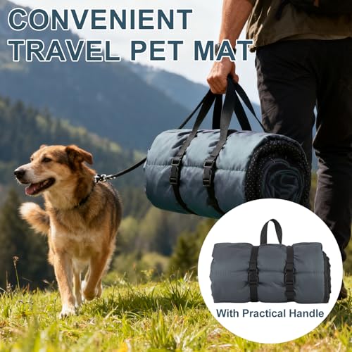 Feelhap Hundedecke 110x68cm Waschbares,Hundedecke für Unterwegs Wasserdicht,rutschfeste Hundematte Komfort und Weiches Wasserdichtes Hundebett,Outdoor,Reise,Auto-Kofferraum Hundekissen (Grau)