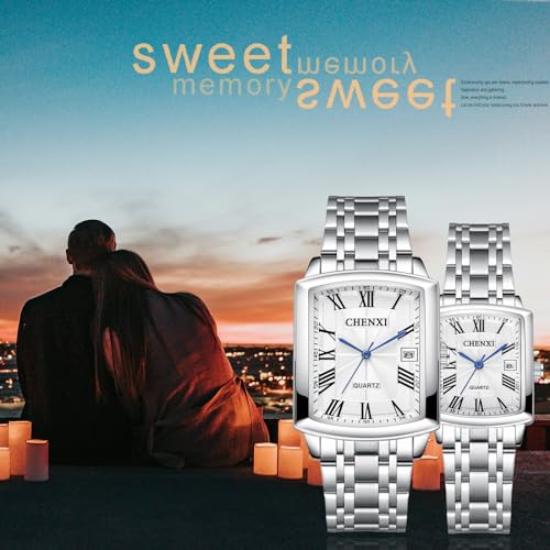 Montre couple Saint-Valentin en quartz analogique avec date