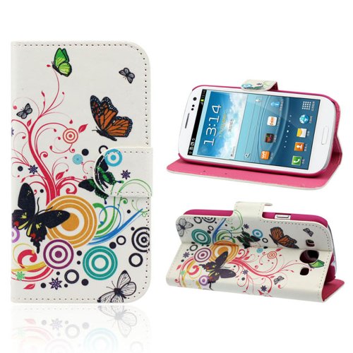 Suppion 1PC Flower Wallet Stand Flip Leather Case Cover For Samsung Galaxy S3 III i9300 (B)
