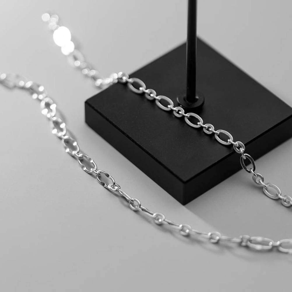 WOZUIMEI S925 Braccialetto D'Argento Femminile Stile Coreano Semplice Lucida Sfera Rotonda Personalità Del Braccialetto Gioielli Di Moda Tallone RotondoBraccialetto