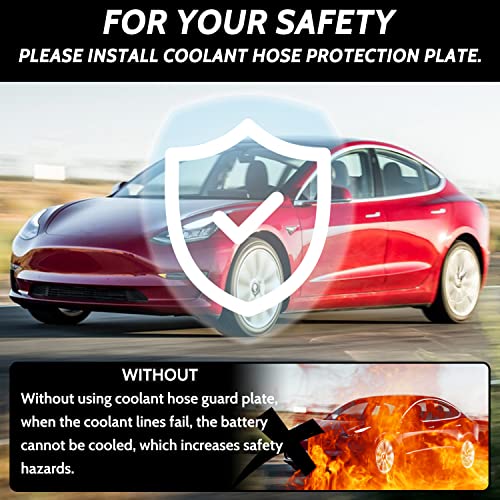 Kewisauto Coolant Guard Protector For 2021 2022 Tesla Model 3, Chassis Side Near Front Tire Parts Coolant Pipe Plates Front Coolant Hose Guard Skid Plate For Tesla Model 3 2021 2022 Accessories #TOP4