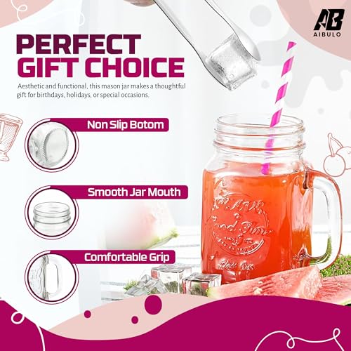 500ml Mason Jar – Pink Glass Jar with Lid and Straw – Reusable Drinking Jar for Smoothies, Milkshakes, Juices, Iced Coffee, Cold Brew & More – Colourful Eco-Friendly Glassware for Daily Use - Image 6