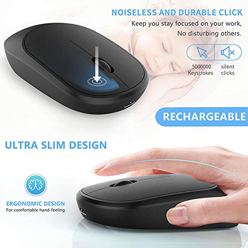 Wireless Keyboard Mouse Combo, Rechargeable Keyboard and Mouse - LEKVEY Slim Keyboard Mice, 2.4G 109 Keys Full-Size QWERTY Keyboard Mouse Set, with Number Pad, Silent Click, Stylish Design, Space Gray - Thumbnail 7