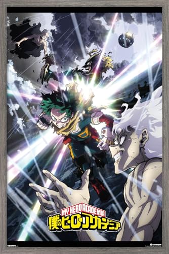 Trends International My Hero Academia: Final Season - One Sheet Wall Poster, 34L x 22.4W, Barnwood Framed Version