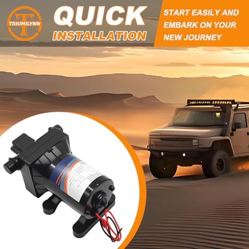 Image of 4008-101-E65 4008-101-A65 RV Water Pump 12V 3.0 GPM for Camper, Shower | Sprayer, Yacht Boat, Caravan 55 PSI 7.5 Amps Self-Prime Water Pump Fix Weak Pressure 4008101E65