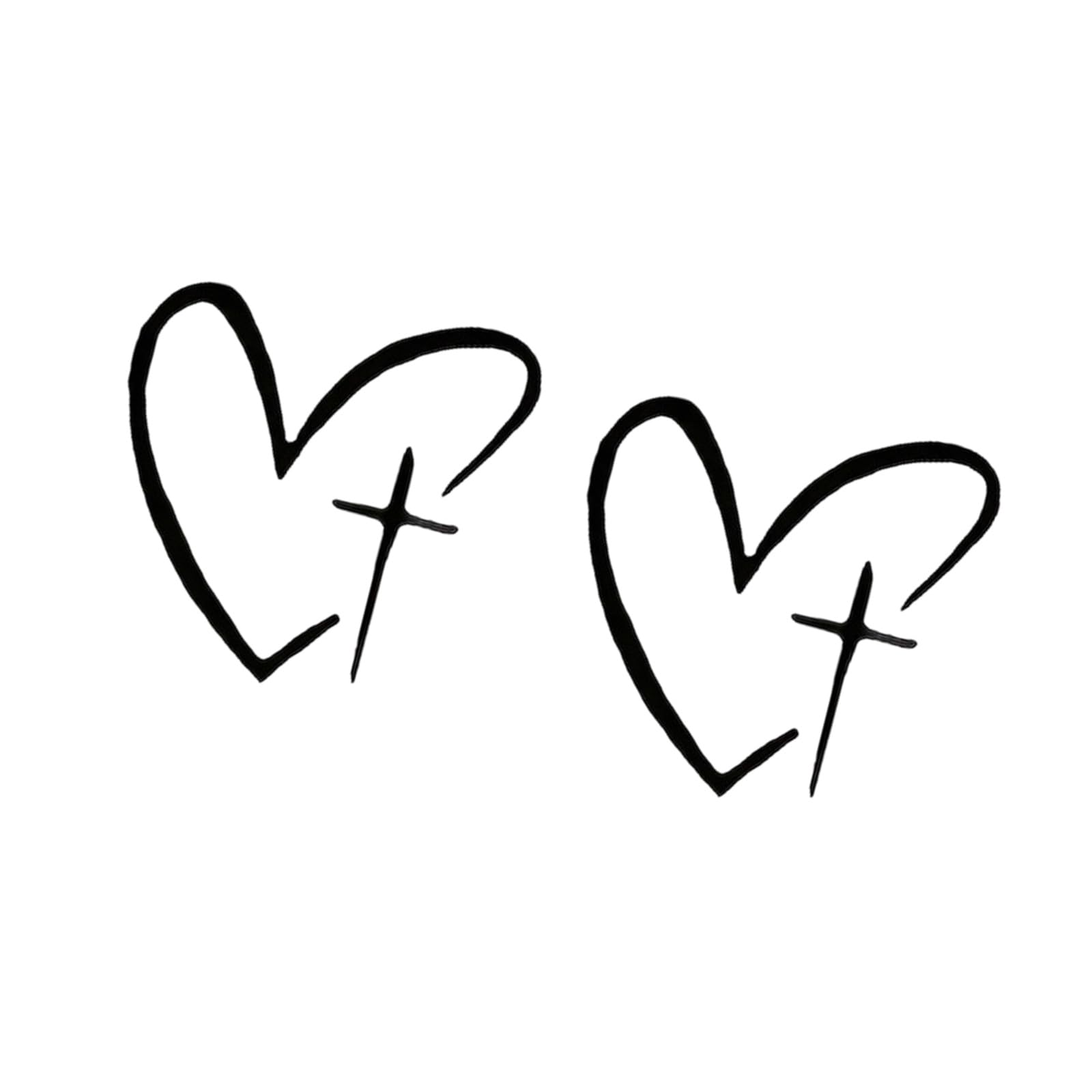 Trendy Heart Shape Crossed Rearview Mirroring Vinyls Decal Sticker for Cars and Motorcycles Hassle Less Removal None Damage Artistic Vehicle Glass Decals