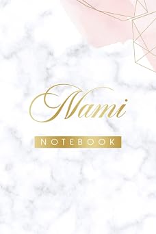 Nami Notebook Pink, Cute Heart, Personalized Name, Cute pug journal for Nami Blank lined Cute Notebook A colorful 6x9" 15.24cm x 22.68cm A5 Notebook with 120 blank lined pages