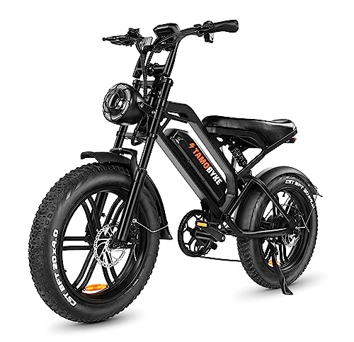 Tamobyke Electric Bike For Adults, Ebikes 750W/48V/15Ah Battery, 20'' Fat Tire Electric Bicycles, 27Mph/37 Miles Range, Removable Battery, Colorful Dispaly, Throttle & Pedal Assist. #TOP6