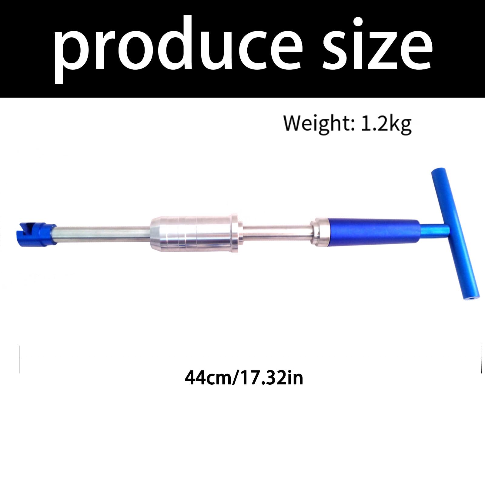Łatwy w użyciu niebieski młotek ciągnący T do mocowania wgnieceń pojazdu 44 cm długości, 1,2 kg aluminiowa konstrukcja żelazna niebieska T Pull Gavel