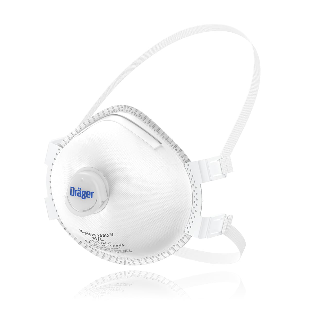 Dräger X-plore 1330 V FFP3 Masques respiratoires jetables anti-poussière avec valve pour particules toxiques/fumées/agents pathogènes/aérosols