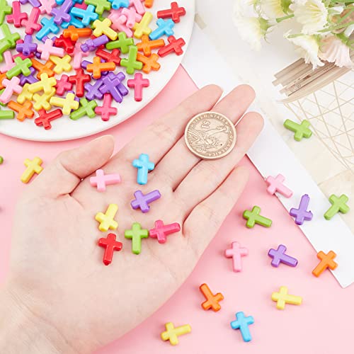 PandaHall 100 perline di croce acriliche, ciondoli...