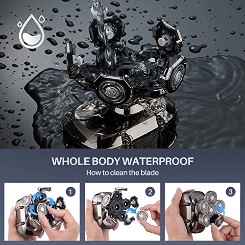 Roziaplus Head Shaver For Bald Men Electric Shavers Upgrade Rotary Shaver Best Close Shaver For Man Rechargeable Bald Mens Razor Multifunctional Electric Razors Wet & Dry Shaved Bald Shaver #TOP4