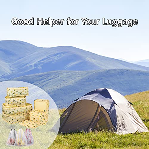 Organisateur Valise Sciphylia Lot De 10 Impermeables Pochettes De Voyage De Rangement Pour Vetement Chaussures Sous Vetements Cosmetiques Sacs Pour Femmes Hommes Citron Jaune