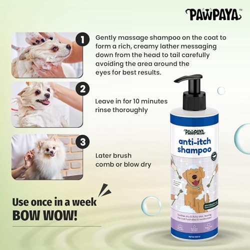 Image of Pawpaya Shampoo Pawpaya Shampoo for Dogs | Gentle Deep Cleansing Formula for Healthy Skin & Soft, Shiny Coat | Suitable for All Dog Breeds & Coat TypesDogs (Anti-Itch Shampoo)