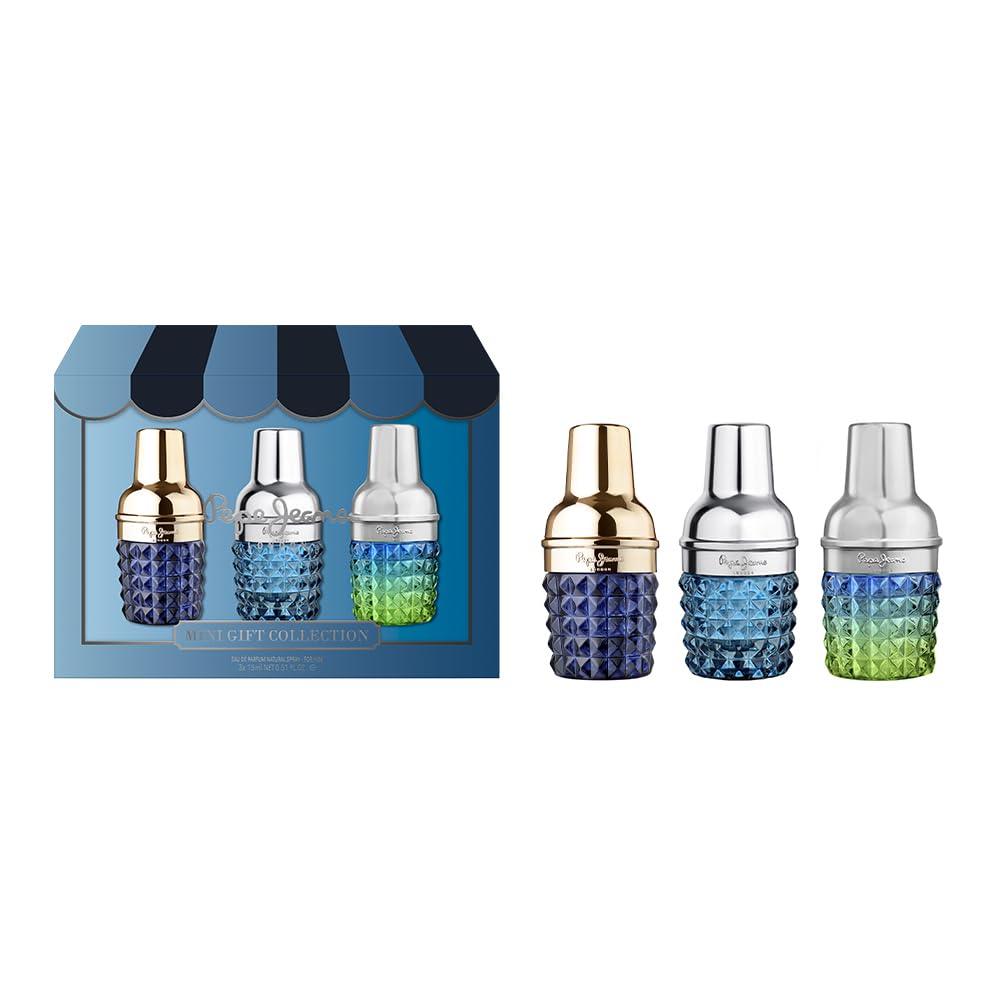 Pepe Jeans Profumo Uomo Confezione 3 Pezzi | Cofanetto Regalo, Eau de Parfum 15ml Life Is Now, Cocktail Edition, Celebrate, Miniature Set Fragranza