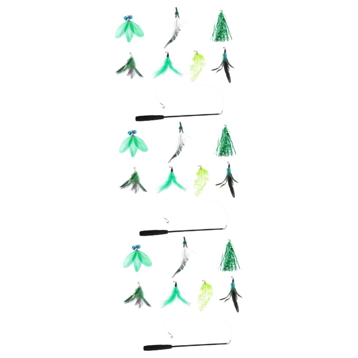 Kisangel 24pièces Jouets Interactifs pour Chat Canne Plumes Et Têtes Remplaçables Kit De Divertissement pour Chat