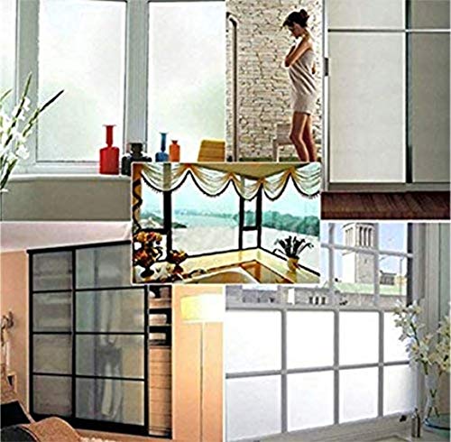Image of AGOG Bedroom Privacy Window PVC Waterproof Vinyl Frosted Glass Film Sheets Sticker (White)