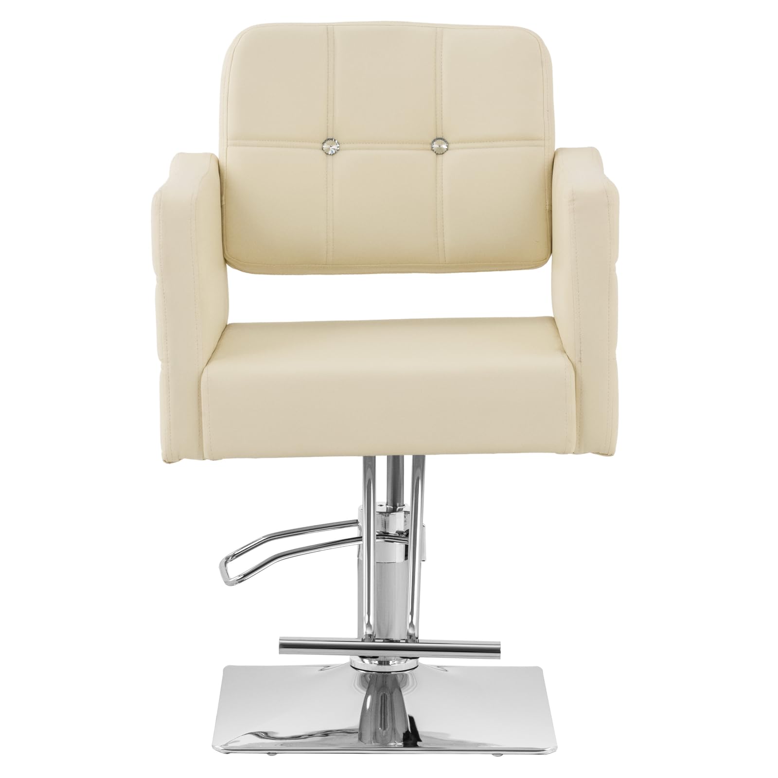 Physa Sillón de Peluquería Cottam con Reposapiés Altura del Asiento 49-63 cm para hasta 150 kg Beis Sillón de barbería Silla de peluquería Silla de barbería