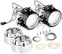 Nilight 2.5' Mini Projector Lens for H1 Headlights Bulb Retrofit, Custom Headlamps Conversion:Chrome Shround,2 Years Warranty