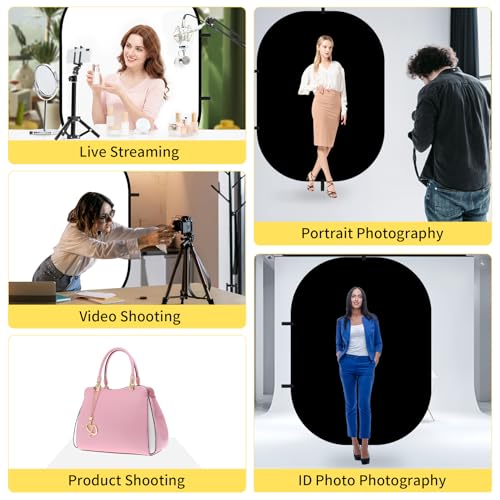 Meking fondo fotográfico 5x6.6ft negro y blanco miniatura 4