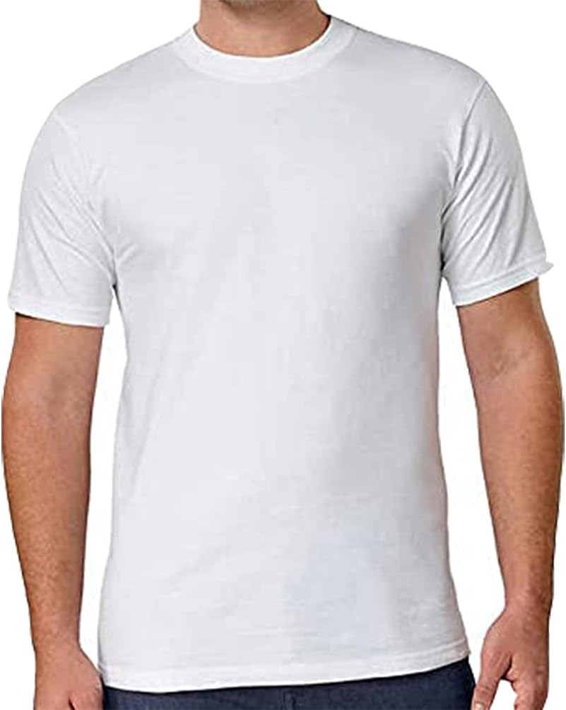 Signature Men's Crew Neck T-Shirts, White, Large