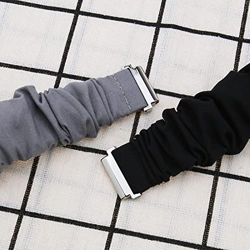 2 pezzi Scrunchie Bianco macchie e Grigio/Nero e