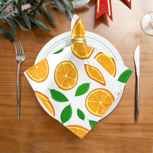 Servilletas de Tela Naranja YETTASBIN Set de 6 50.5x50.5 cm miniatura 2