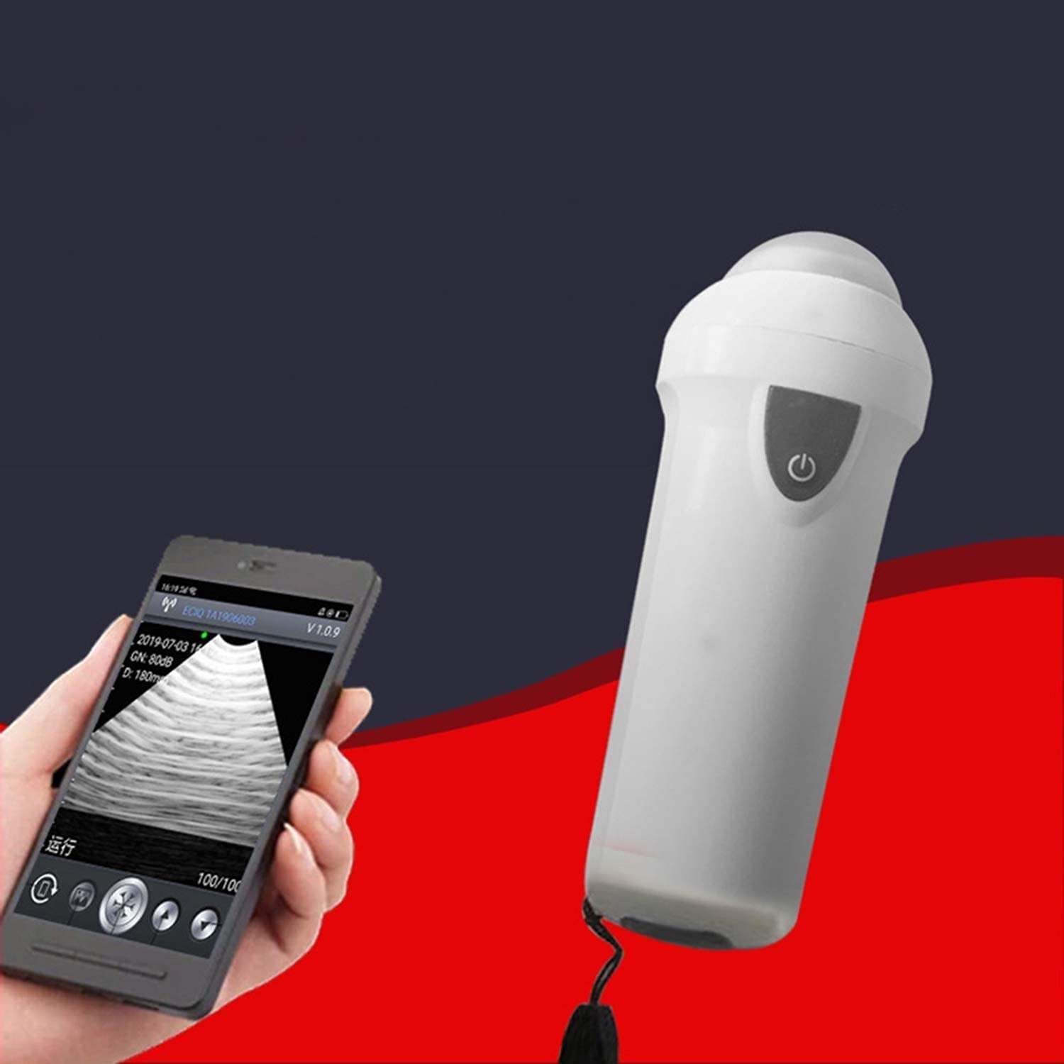 Scanner Ad Ultrasuoni Veterinario Macchina Scanner A Ultrasuoni Portatile Wireless con Sonda Meccanica da 3,5 MHz, Macchina A Ultrasuoni Ricaricabile per Maiale