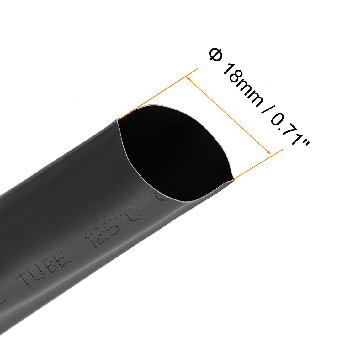 Unifizz Heat Shrink Tubing 18mm Dia 30mm Flat Width 2:1 Ratio Shrinkable Tube Cable Sleeve 7m - Black - Image 2