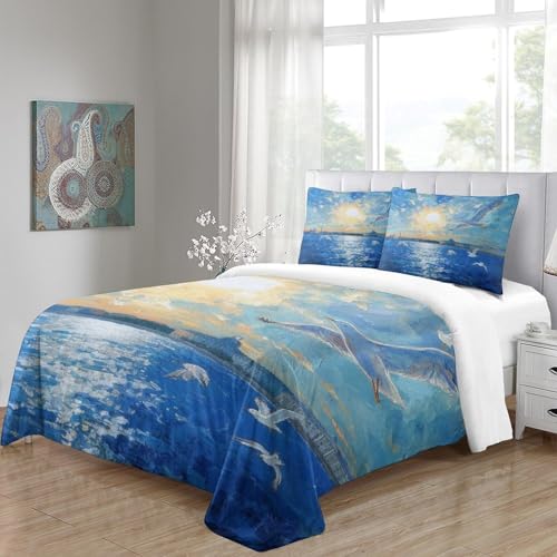 Parure de lit microfibre super douce vagues super king