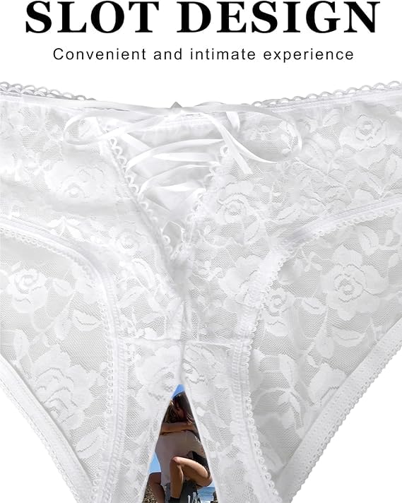 Französische Unterhosen für Damen in Übergröße, durchsichtige Spitzen-Unterwäsche, Tangas, weiche, dehnbare, überkreuzte Schnürung, durchsichtige Hipster-Slips, sexy Höschen, hinten ausgehöhlte Slips,