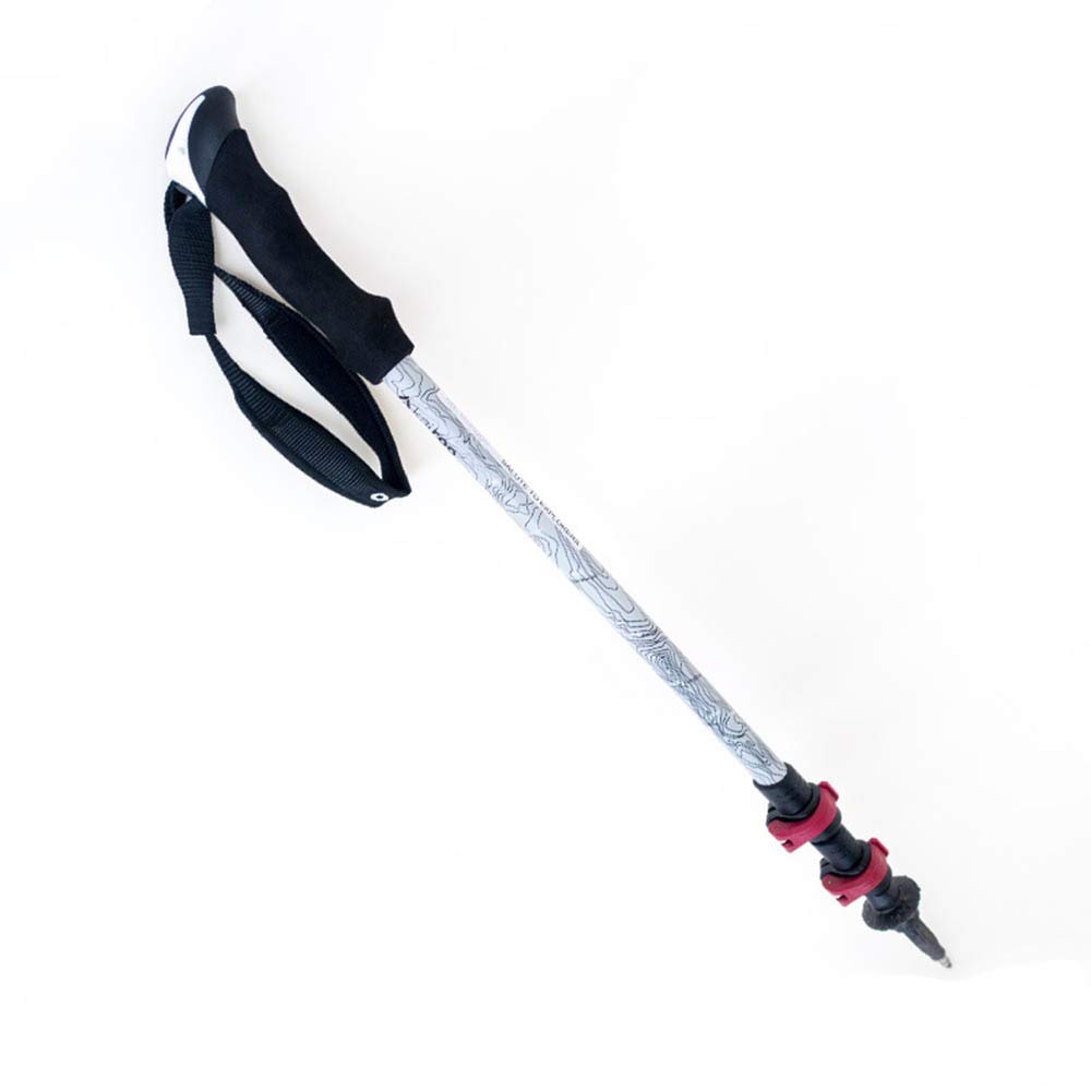 Kije trekkingowe wykonane z wysokiej gęstości EP, ABS, korpus z włókna węglowego + ciasna waga, szybkoschnący materiałowy pasek na rękę, unisex, biały
